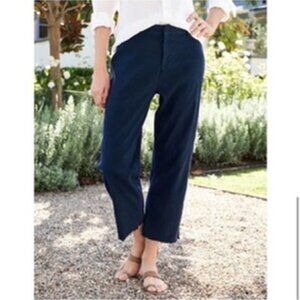 Frank & Eileen Kinsale Linen Blend Tailored Pants Navy Size 8